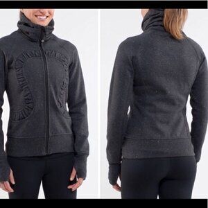 LULULEMON Heathered Black with Sparkle Cuddle Up Jacket Size 4